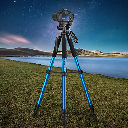 JOILCAN Tripod Camera Tripod, 74" Tripod for Camera Cell Phone - color: Blue, size: 74"