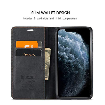 japezop iPhone 11 Pro Max Wallet Case with Card Holder[RFID Blocking],Kickstand,Leather Magnetic Flip Case with RFID Blocking,Flip Case for iPhone 11 Pro Max 6.5 inch(Black) - color: Black, size: iPhone 11 Pro Max 6.5 Inch