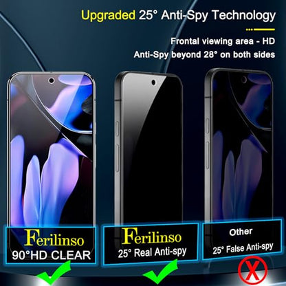 Ferilinso Privacy Screen Protector for Google Pixel 9 Pro XL,Tempered Glass - size: Google Pixel 9 Pro XL-6.8 INCH