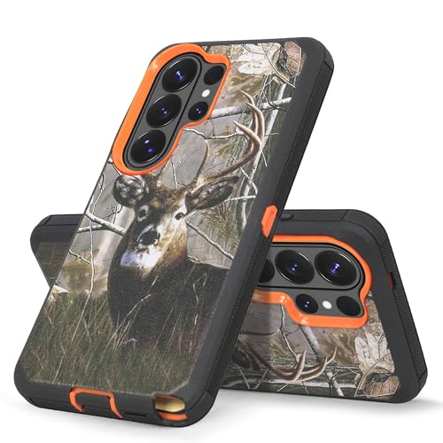 Compatible for Samsung S26 Ultra Rugged Case with Belt Clip Holster & Built-in Screen Protector, Heavy-Duty Full-Body Shockproof Cover, Military-Grade Protective Case (Deer) - color: Deer