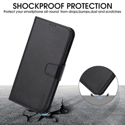 Arae Compatible with iPhone 15 Pro Case with Card Holder and Wrist Strap Wallet Flip Cover for iPhone 15 Pro 6.1 inch,Black - color: Black, size: iPhone 15 Pro 6.1 inch