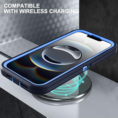 YKHJKLEC for iPhone 16e Case, Military Grade 3 in 1 Heavy Duty Shockproof/Drop Proof/Dust Proof Case with 2Pcs Tempered Glass Screen Protector (Navy Blue) - color: Navy Blue