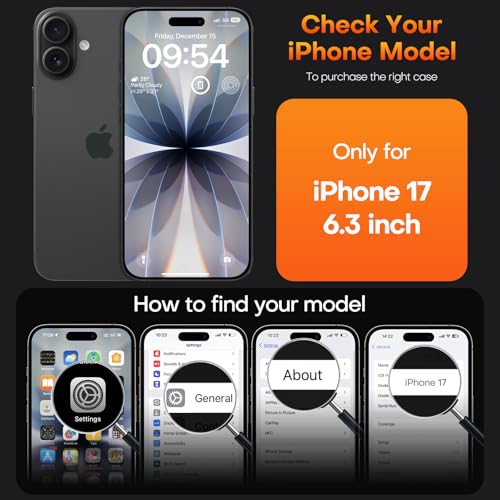 TAURI for iPhone 17 Case, Anti-Yellowing with Screen Protector, Translucent Matte Military-Grade Protection Shockproof Slim Phone Case for iPhone 17, Matte Black - color: F-Matte Black