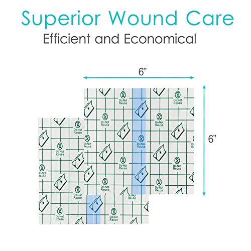 Tattoo Aftercare Bandage 6x6 inch Second Skin Healing Protective Clear Adhesive Film Dressing Supplies Cover for Large Port Surgery Incisions Guard Bath Wounds Patch (Pack of 50) - size: 6x6 Inch (Pack of 50)