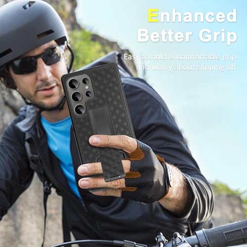 Fingic for Samsung Galaxy S25 Ultra Case with Belt Clip Holster Kickstand | Slim Combo Shell with Swivel Holster Rugged Shockproof Antiscratch Full Body Protective for Galaxy S25 Ultra 6.9" 2025,Black - size: For Samsung Galaxy S25 Ultra(6.9 inch 2025）