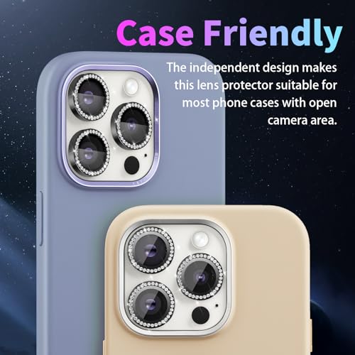 Camera Lens Protector for iPhone 15 Pro/15 Pro Max, Diamond Black - color: Diamond Black