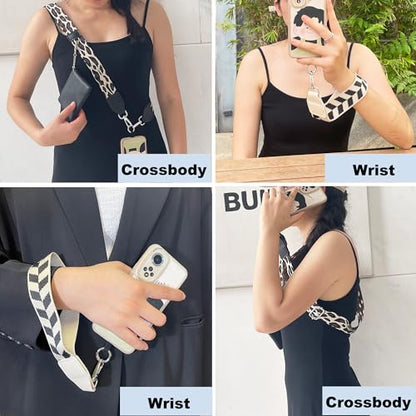 Clip and Go Strap for Phone with Wallet Crossbody, Adjustable Phone-Lanyards with Wallet, Phone Lanyard with Zippered Pouch, Crossbody iPhone Straps for All Phones, Pink - color: Pink