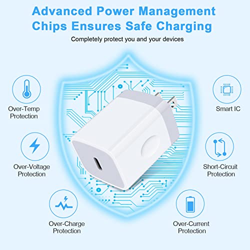 USB C Charger Box Phone Charger Block Fast Charging Wall Plug for Samsung - color: WHITE