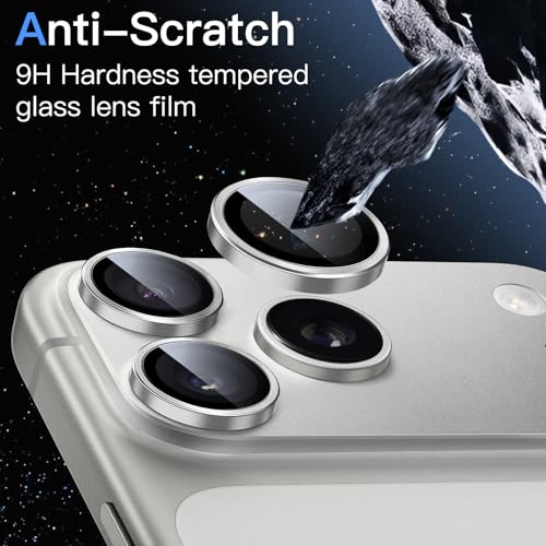 JETech Camera Lens Protector for iPhone 17 Pro/17 Pro Max, Silver, 1 Set - color: Silver