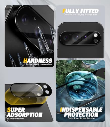 Orzero (5 Pack Camera Lens Protector for Google Pixel 9 Pro, Protector de Cámera Tempered Glass 9H Precise Camera Cutouts Anti-Scratch Does Not Affect Night Shots and Flash - size: Google Pixel 9 Pro