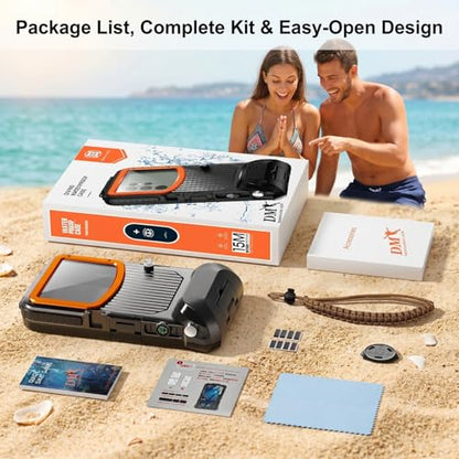 Underwater Phone Case for iPhone 17/Air/16/15 Pro Max, 50ft/15m Professional Scuba Snorkeling Diving Phone Case with Vacuum Seal & Mechanical Shutter, Housing with Compass, No Vignetting for Swimming - color: Dark
