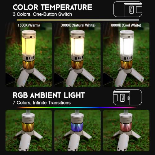 Telescopic Camping Lights with Stand, 40H Playtime, Magnetic Base - color: Gold