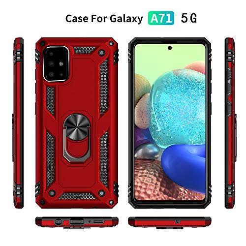 Samsung A71 5G Case, A71 5G Phone Case with Screen Protector, Military Grade Protective Cases with Ring for Samsung Galaxy A71 5G (Red) - color: Samsung Galaxy A71 5G Case Red