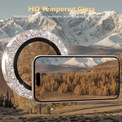 imluckies for iPhone 16 Pro - iPhone 16 Pro Max Camera Lens Protector, AR+AF Tempered Glass, 9H Ultra-Tough Metal Individual Lens Cover, HD Clear Camera Accessories - Glitter Desert Titanium - color: Glitter Desert Titanium