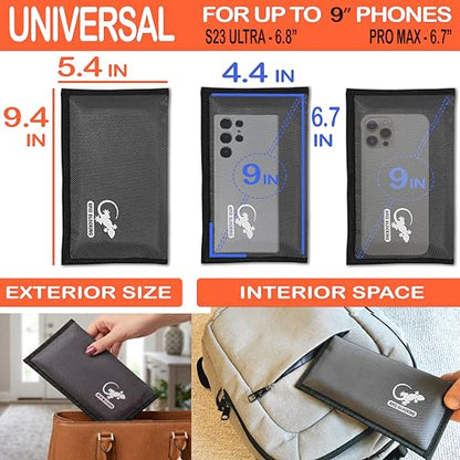 Faraday Bag Anti-Tracking GPS RFID Car Key Signal Blocker Wallet Shielding Pouch Protective Case for Cell Phone Car Key FOB, Data Privacy, Electronic Device Security (DARK GREY - NYLON) - color: DARK GREY - NYLON