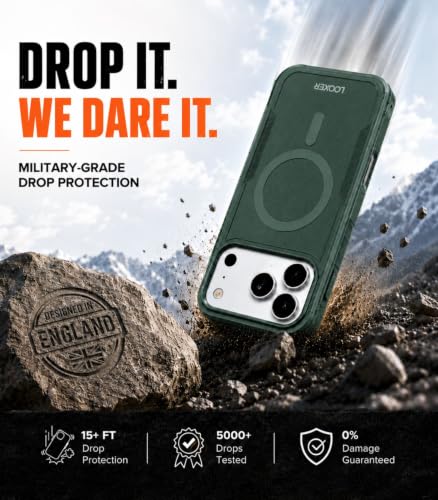 LOOXER® Heavy Duty Rugged Magnetic Case for iPhone 17 Pro (6.3”) | Military Grade Shockproof Protection,MagSafe Compatible+ Tempered Glass Included (Green, 17 Pro) - color: Green, size: 17 Pro