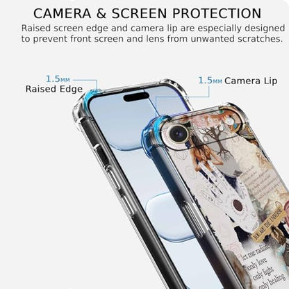 Case for iPhone Air with Aesthetic Beige Desgin,Spiritual Hippie Quotes Collage,Clear Soft TPU Bumper Phone Cover,6.5"(Beige,17Air) - color: Beige, size: iPhone Air