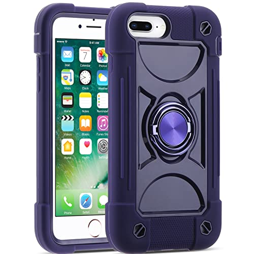 MARKILL Compatible with iPhone Case with Ring Stand, Heavy-Duty Military Grade Shockproof Phone Cover (Deep Purple, iPhone SE 3rd/2nd/iPhone 8/7/6S/6) - color: Deep Purple, size: iPhone SE 3rd/2nd/iPhone 8/7/6S/6