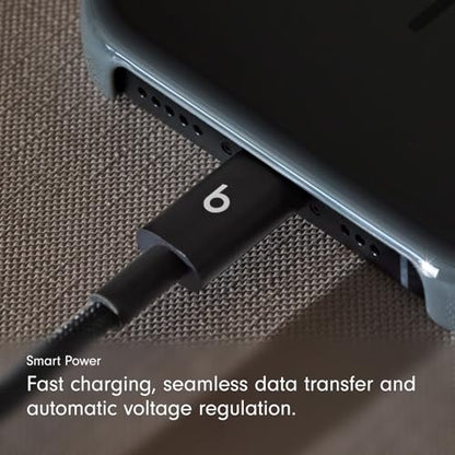 Beats USB-C to USB-C Woven Cable 2 Pack Fast Charging Durable/Tangle-Free Compatible Charger for Apple & Android Devices (1.5 m, 5 ft) - Bolt Black - color: Bolt Black, size: 5ft - 2 pack, style: USB-C to USB-C