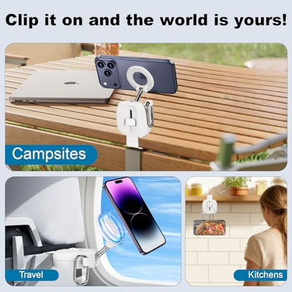 koolehaoda Magnetic Airplane Phone Holder for MagSafe Travel Essentials - color: White