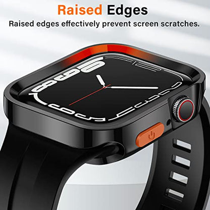 Amizee Rugged Case Compatible with Apple Watch Case Series 9/8/7 41mm SE 3/2/1 Series 6/5/4 40mm, Soft TPU Shockproof Bumper Drop Proof Protective Cover Compatible with iWatch - Plating Black - color: Plating Black, size: 40mm/41mm