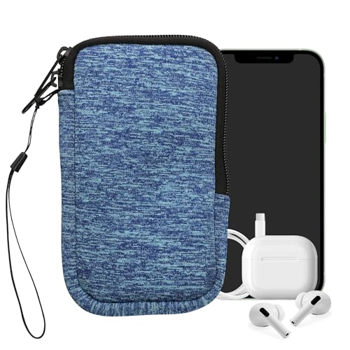 kwmobile Universal Phone Pouch Size M - 5.5" - Neoprene Smartphone Pouch with Zip - Water-Repellent Mobile Phone Case - Sleeve in Ocean Blue/Light Blue - color: ocean blue / light blue, size: M - 5.5"