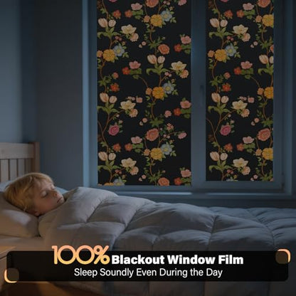 Kromapolis Blackout Window Film, Light Blocking Privacy Tint 17.5″ x 78.7″ - color: Black Matte, size: 17.5In x 78.7In