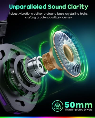 WESEARY Wireless Gaming Headset for PS5, PS4, PC, Switch & Mac| 2.4GHz USB - color: Soft Purple
