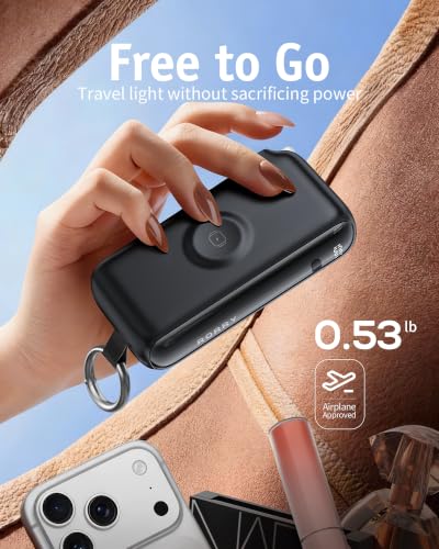 RORRY Flow Portable Charger 10000mAh 40W Wall Plug Power Bank Battery Pack - color: Black