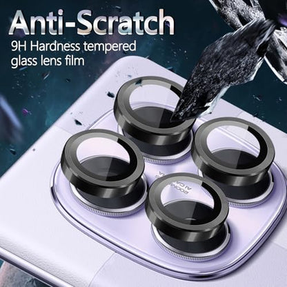 1 Pack Camera Lens Frame for Xiaomi Redmi Note 14 Pro 5G, 9H Glass Screen Protector Anti-Scratch, Tempered Glass Metal Individual Camera Cover Accessories for Redmi Note 14 Pro 5G, Black - size: for Redmi Note 14 Pro 5G