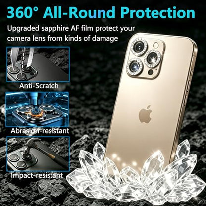 KLEVCOOZ for iPhone 16 Pro/iPhone 16 Pro Max Camera Lens Protector Bling