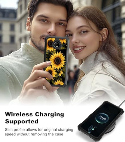 for Schok Volt Sv67q Sv67332 Case with Screen Protector, Military Grade Drop Protection, Dual Layer Hybrid Shockproof Protection TPU Phone Case for Schok Volt Sv67q, Sunflowers - color: Sunflowers