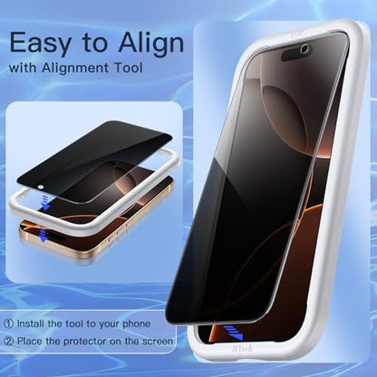 JETech Privacy Screen Protector for iPhone 16 Pro Max, 2-Pack - size: iPhone 16 Pro Max