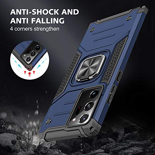YmhxcY Galaxy Note 20 Ultra 5G Case with Self Healing Flexible TPU Film[1 Pack] Rotating Holder Phone Case for Galaxy Note 20 Ultra-KK Pure Blue - color: Blue, size: Note 20 Ultra