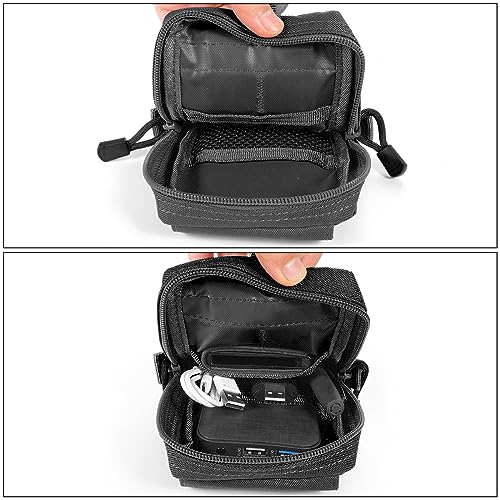 SOWHUP Tactical Molle Pouch Cell Phone Pouch Holster Small Utility EDC Pouch Gadget Organizer Bag - color: Black-D