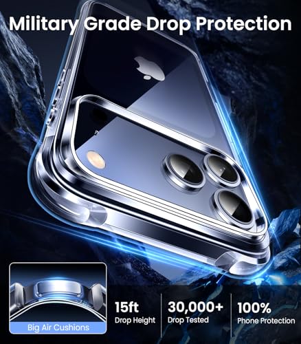 Mkeke Compatible with iPhone 17 Pro Case Clear [Not-Yellowing] [Military-Grade Drop Protection] Shockproof Protective Phone Bumper 6.3 inch 2025 - size: for iPhone 17 pro 6.3"