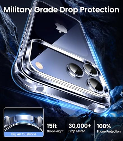 Mkeke Compatible with iPhone 17 Pro Case Clear [Not-Yellowing] [Military-Grade Drop Protection] Shockproof Protective Phone Bumper 6.3 inch 2025 - size: for iPhone 17 pro 6.3"