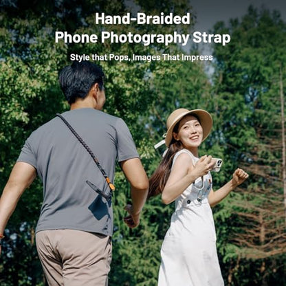 PGYTECH LinkGo Phone Strap, Quick Release Crossbody Lanyard & Lens Cloth - color: Braided-stellar Black
