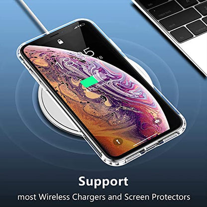 SPIDERCASE for iPhone Xs Max Case, [Crystal Clear Not Yellowing][with 2 Pcs Tempered Glass Screen Protectors] Slim Thin Case, Clear - color: Crystal Clear