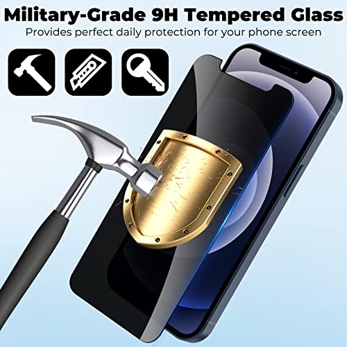 WHPXJY 4 Pack Privacy Screen Protector for iPhone 12/12 Pro 6.1 inch, Anti-Spy Screen Protector Tempered Glass Film Shatterproof/Anti-Scratch/Touch Sensitive/No Air Bubbles/Easy to Install - size: iPhone 12 -6.1Inch (Pack of 2)