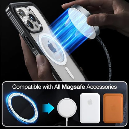 Magnetic Privacy Screen Case for iPhone 15 Pro with Full Body Protection - color: Blue, size: iPhone 15 Pro