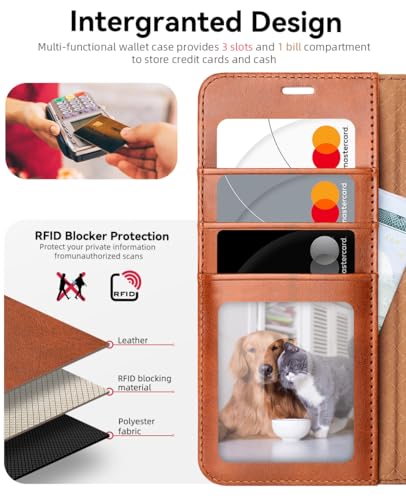 OCASE Compatible with Galaxy S25 Wallet Case, PU Leather Flip Folio Case with Card Holders RFID Blocking Kickstand [Shockproof TPU Inner Shell] Protective Phone Cover 6.2 Inch 2025, Brown - color: Brown, size: Samsung Galaxy S25