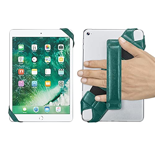 joylink Universal Tablet Hand Strap Holder, 360 Degree Swivel Leather Handle Grip Compatible with 8 Inch Tablets (iPad mini), Dark Green - color: Green