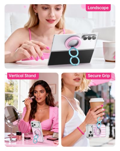 SYNCWIRE Magnetic Phone Ring Holder, for MagSafe Phone Grip Stand Kickstand - color: Candy Pop