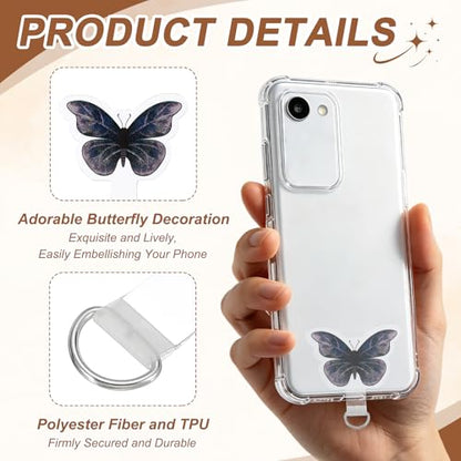 uxcell Phone Tether Tab Universal Butterfly - color: Black