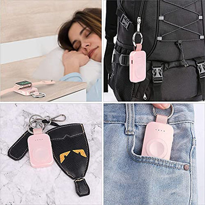 iVALUX Portable Wireless Charger for Apple Watch Travel Keychain Power Bank - color: Pink