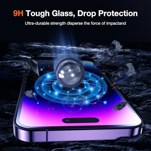 KUZOOM 2Pack Privacy Tempered Glass Screen Protector for iPhone 14 Pro Max - color: Black 14Pro Max