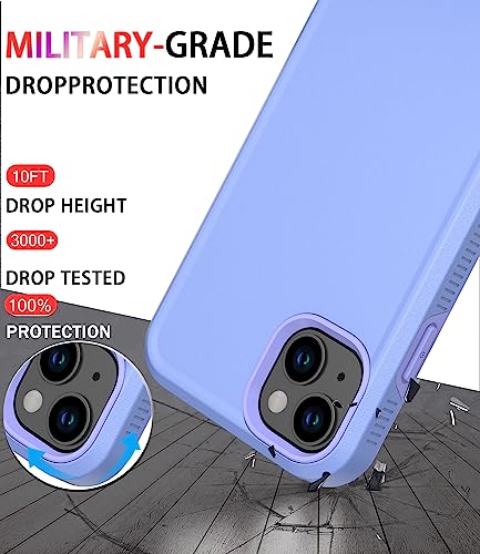 Diverbox for iPhone 14 case [Shockproof] [Dropproof] [Tempered Glass Screen Protector ],Heavy Duty Protection Phone Case Cover for Apple iPhone 14 (Purple-2in1) - color: Purple-2in1