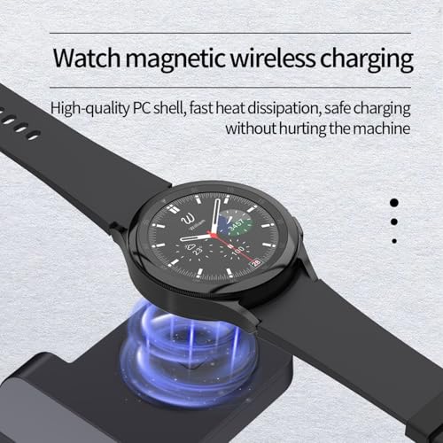 3 in 1 Fast Charging Station for Samsung Galaxy Phones Watch Earbuds Charger, Fast Android Charger Stand Dock for Samsung Galaxy S25/S24/S23/S22/21/20/Note20/10 Galaxy Watch Ultra 8/7/6/5/4 (Black) - color: Black
