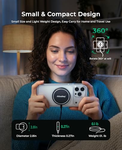 Rhinokey® 15W Wireless Charger Qi 1.2 Fast Wireless Charging Pads MagSafe